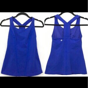 Lululemon Blue Sleeveless Fitted Tank Top with Scoop Neck
